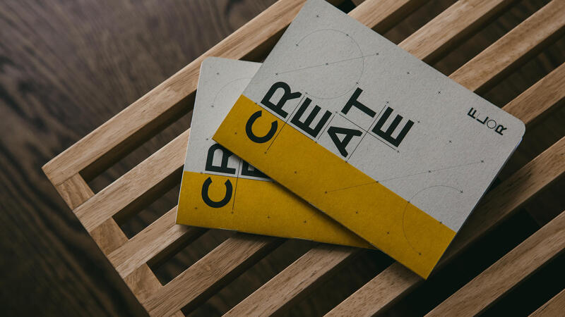 Flor sketchbooks with the word Create printed on the cover