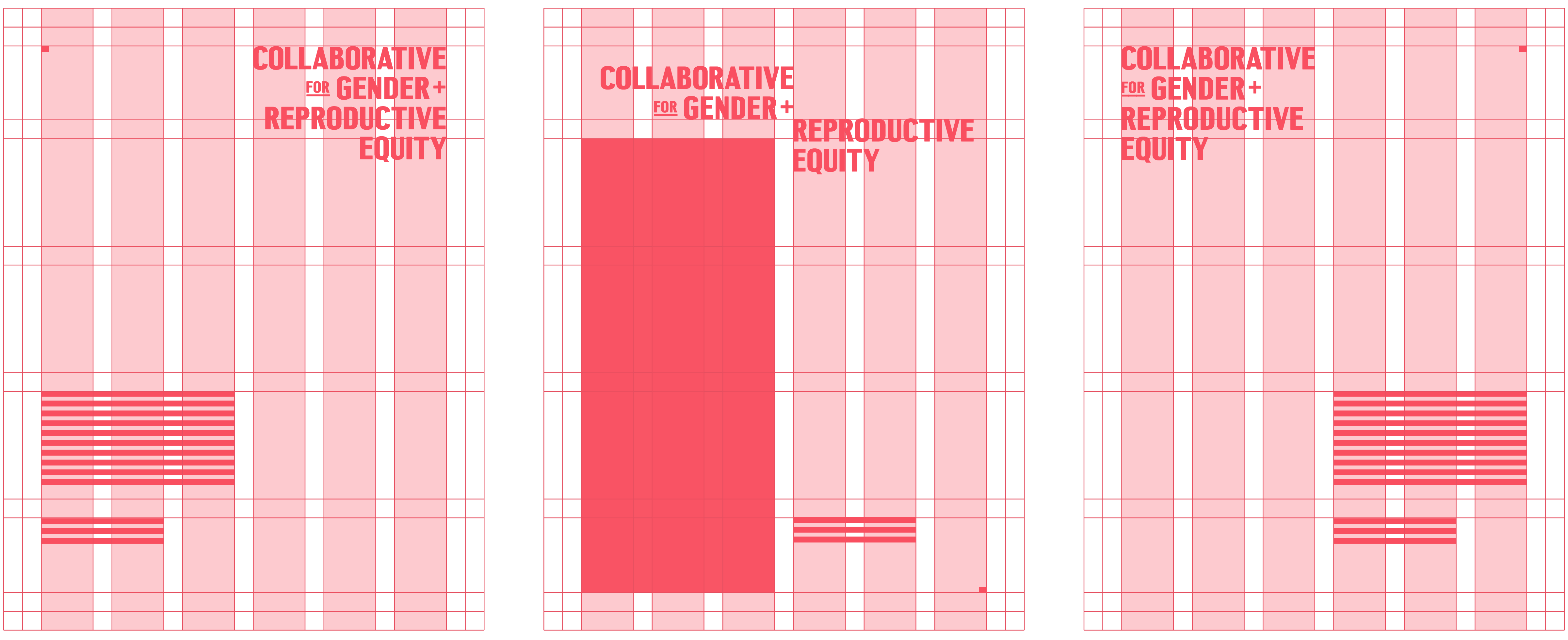 Animated gif showing the CGRE wordmark's alternative usages and adaptation to various layout needs