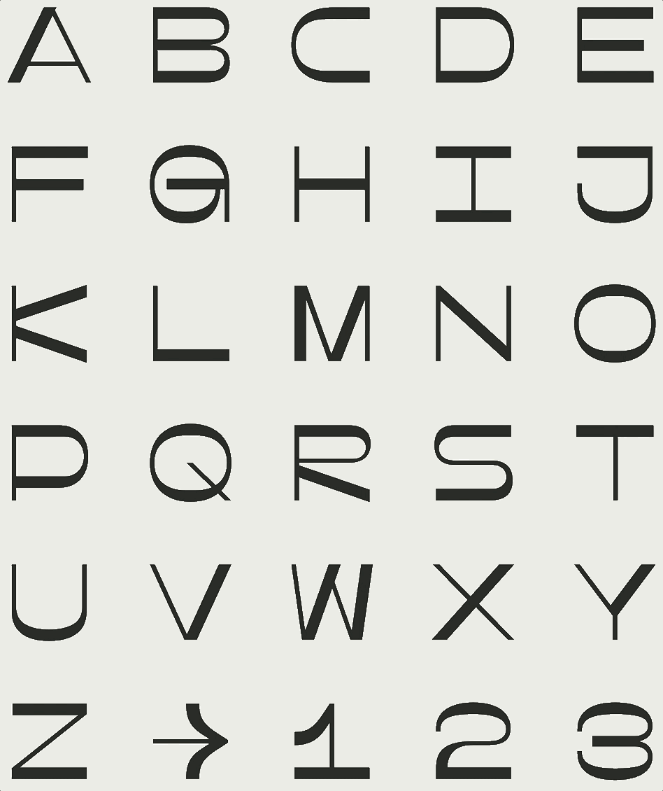 Custom alphabet animated thick to thin