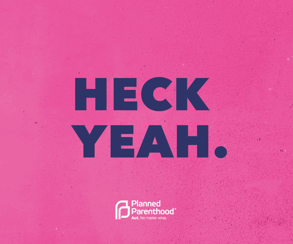 Fun Graphic with pattern that says Heck Yeah.